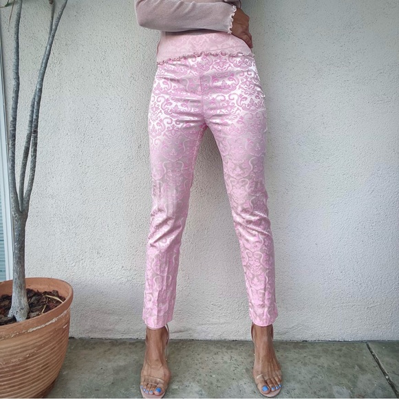 Sugar Thrillz Pink Patterned Straight Leg Pants - Picture 6 of 8